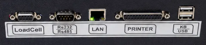 زتا توزین ZetaTozin درگاههای USB، LAN، RS232 و RS485 نمایشگر رویا ۱۰ پلاس