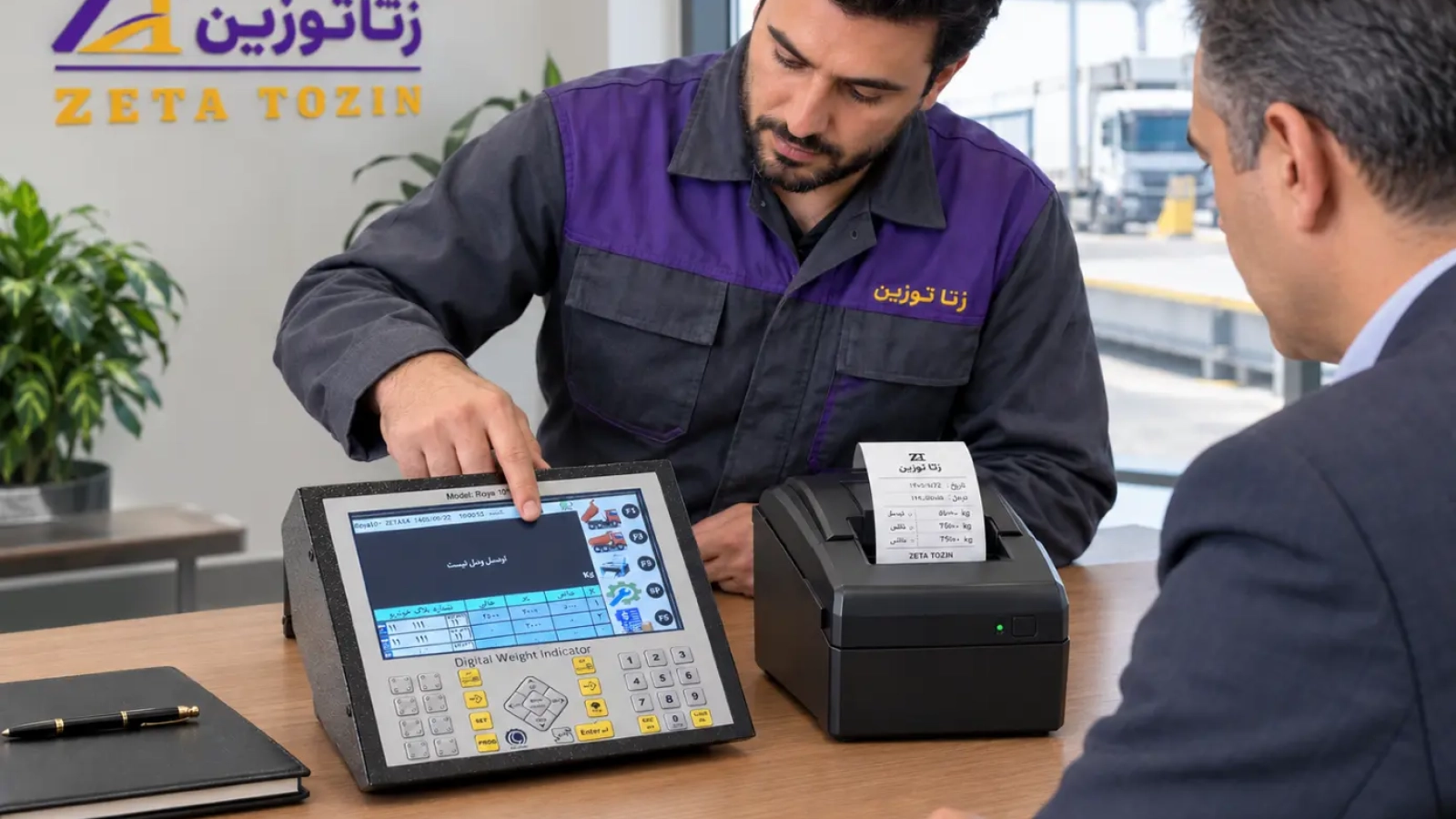اتصال نمایشگر باسکول به پرینتر زتا توزین ZetaTozin